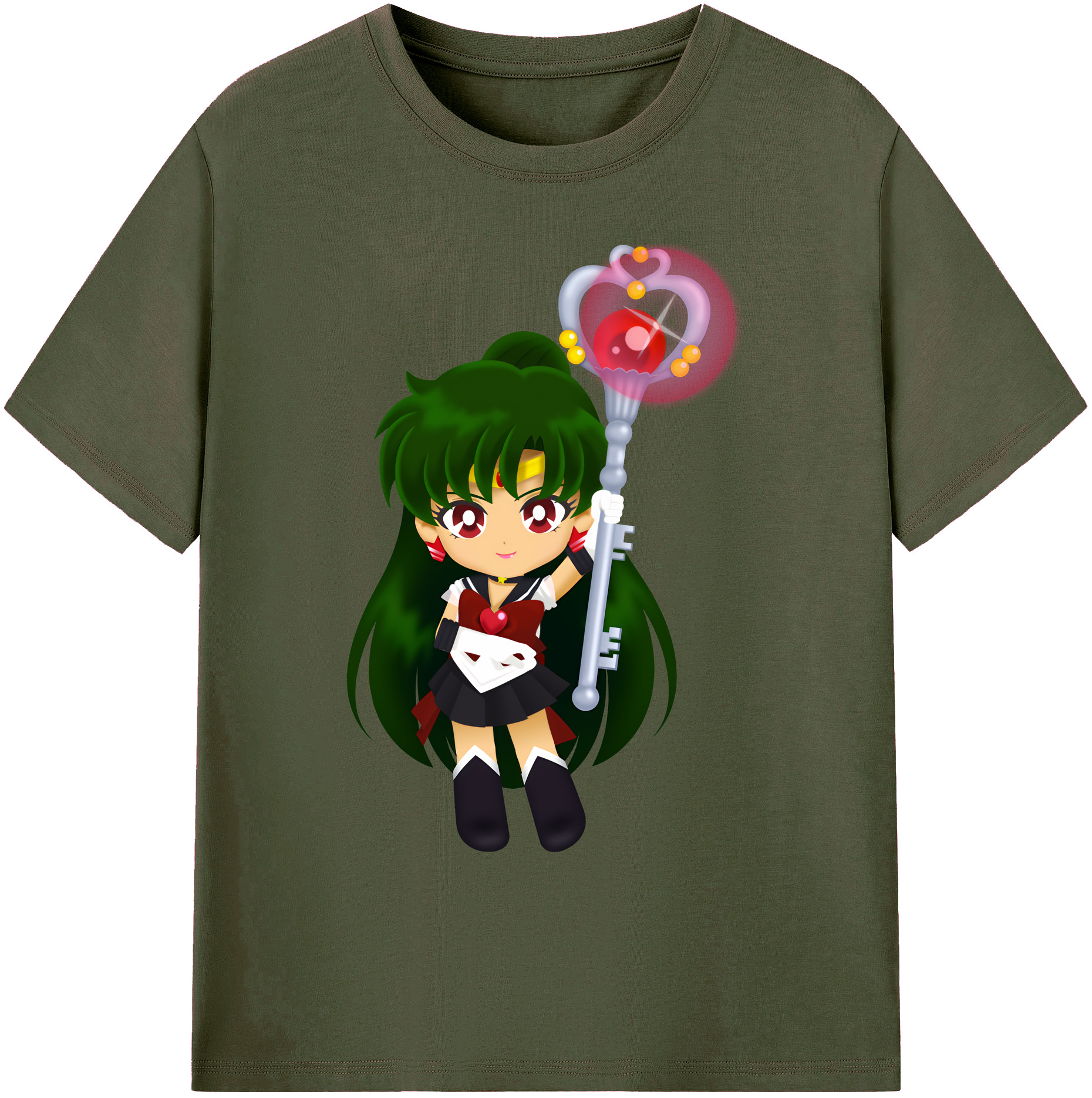 （画像用） 美少女戦士セーラームーン 冥王せつな Sailor Moon Meiou Setsuna 綿100％ メンズ半袖Tシャツ｜肌触りやわらか＆通気性